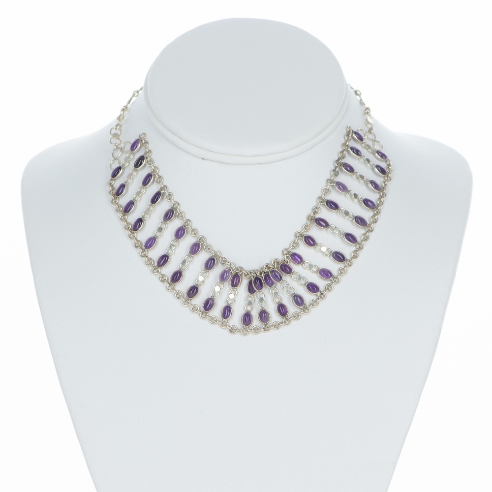 Amethyst and Sterling Silver Necklace